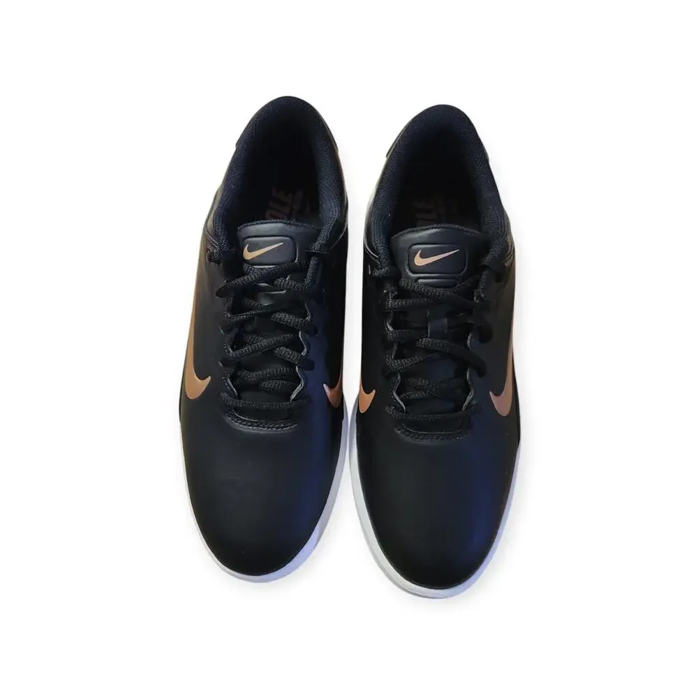 NEW Nike Vapor Fitsole Golf Sneaker Shoes Black Gold Vegan Leather Women 9 - Picture 3 of 8